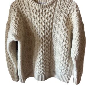 Vintage Highland Home Wool Fisherman Ivory Chunky Snow sweater Scorland